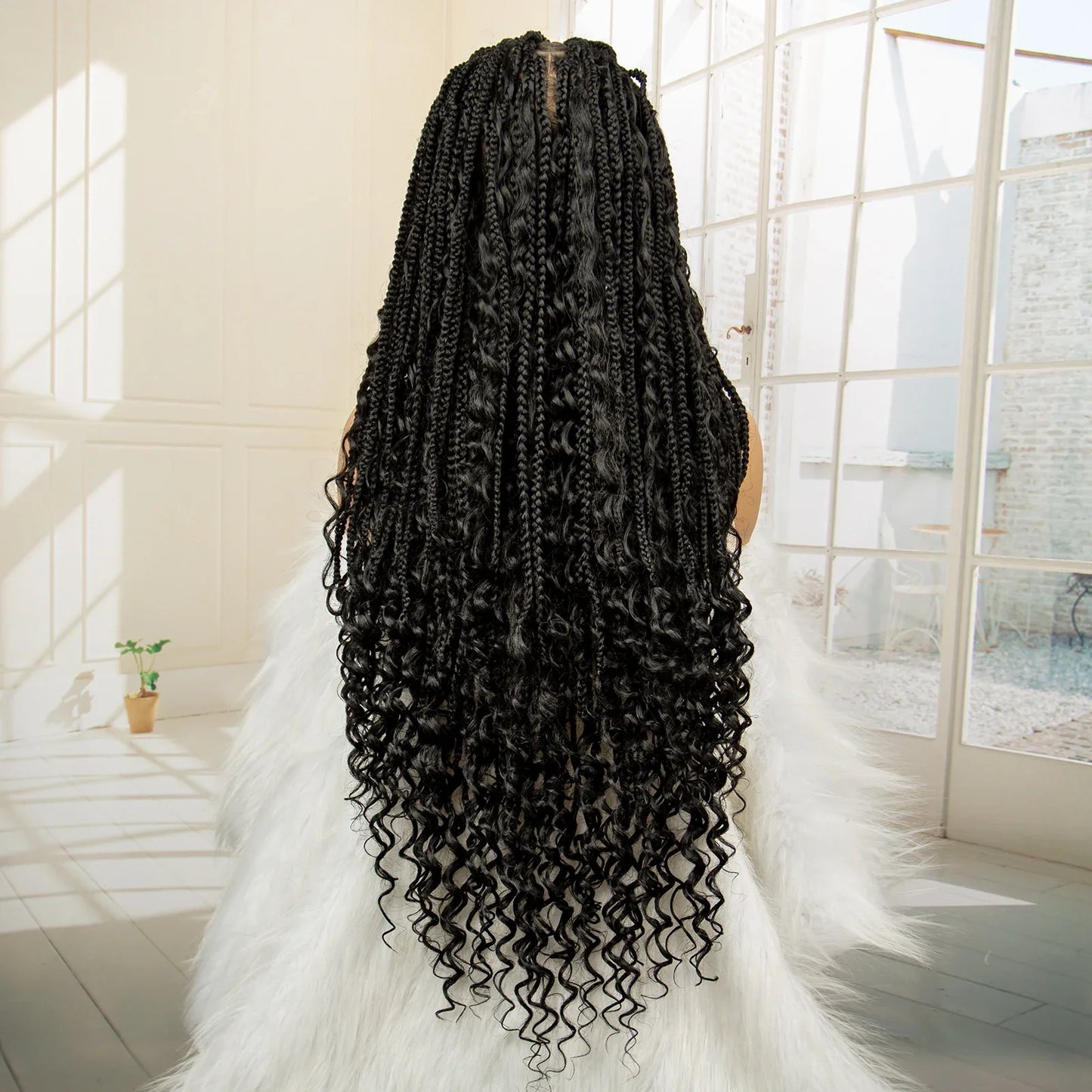 32 Inch Senegalese Twist Braided Wig - Knotless - Full Lace - Synthetic - with Baby Hair