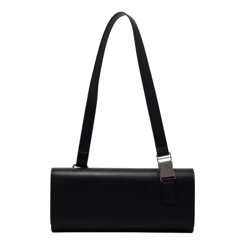 High Quality Klein Blue PU Leather Shoulder Bag for Women | Fashion Rectangle Underarm Purse (Ladies' Solid Handbag with Chains)
