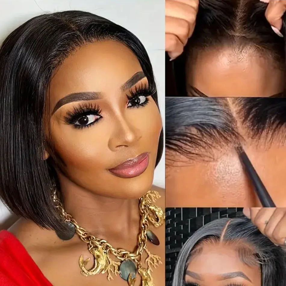 12A Bone Straight Bob Wig | Ready to Go | Glueless | Lace Frontal & Closure Options | Brazilian Remy Human Hair
