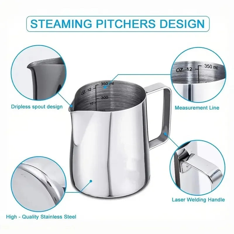 Stainless Steel Scale Lahua Cup 350/600/1000ml Milk Jugs Milk Craft Milk Pitcher Coffee Latte Frothing Art Jug Pitcher Mug Cup
