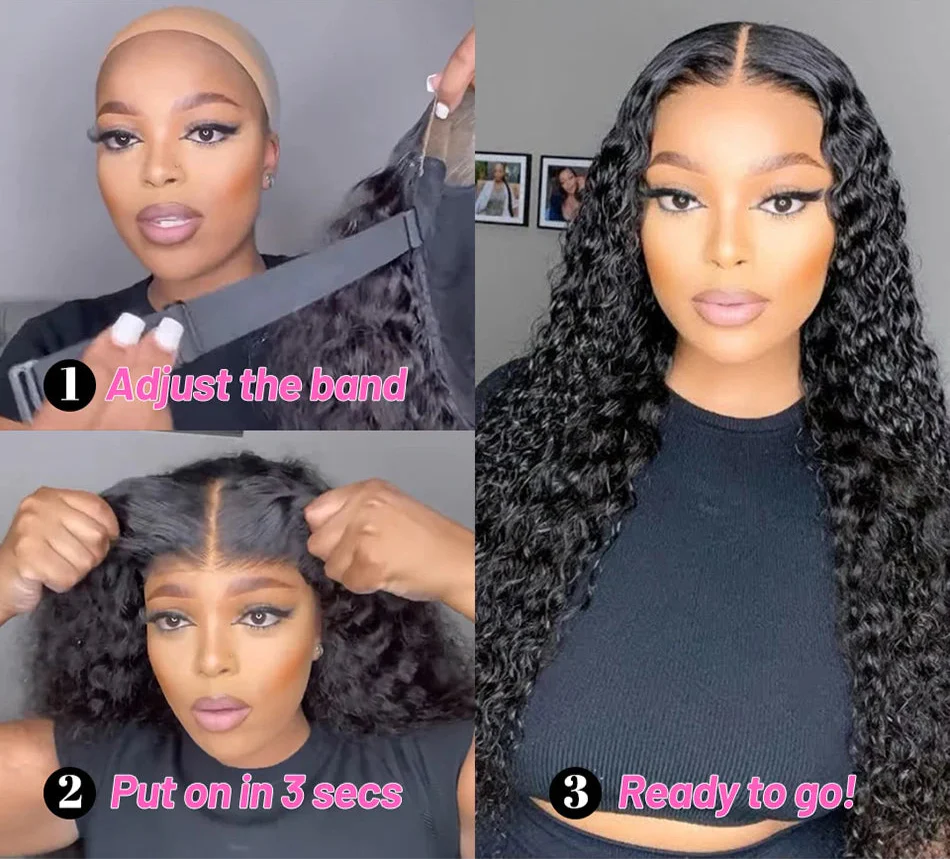 Glueless | Human Hair | Ready To Wear | Bleached Knots | Pre Cut | HD Transparent Lace | Jerry Curly | Peruvian Hair | Remy HairWigs