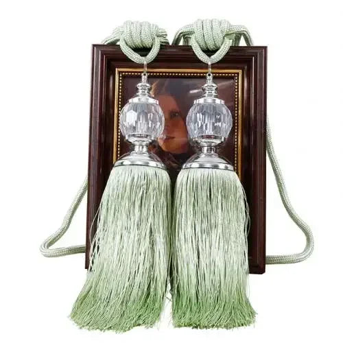 1Pair Tassel Curtain Tieback Crystal Bead Hanging Ball Tie Room Accessories Holder Buckle Rope Bandage Holdback Window Shade