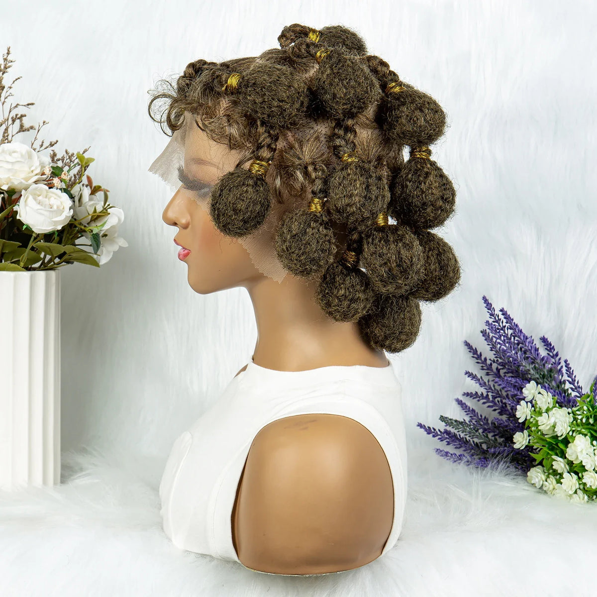 New Style Bantu Knot Knotless Box Braids HD Full Lace Wig | Synthetic Braided Wig for Black Women