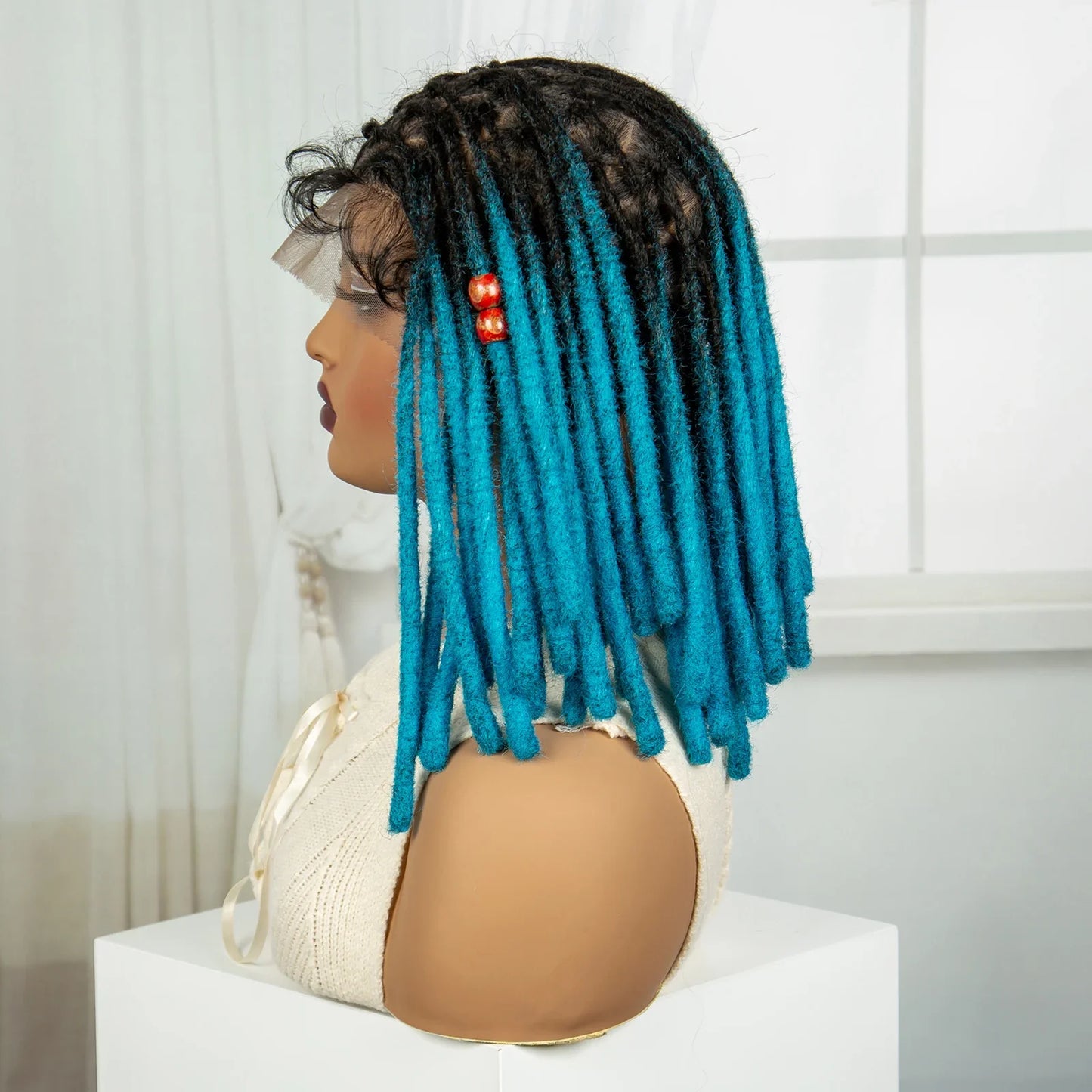 Red Faux Locs & Knotless Braids Wig | Full Lace | Baby Hair | Dreadlock Style