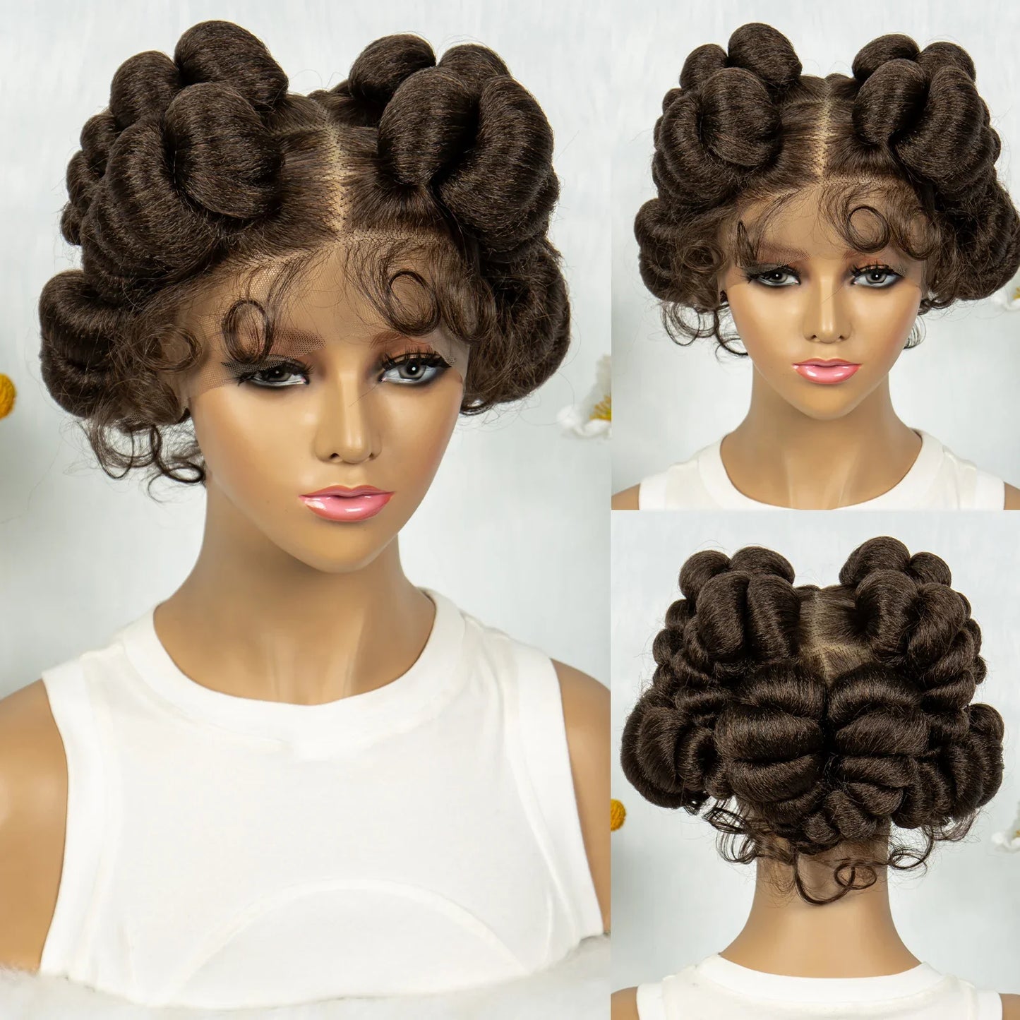 Knotless Box Braids Bantu Wig | Full Lace African Braiding