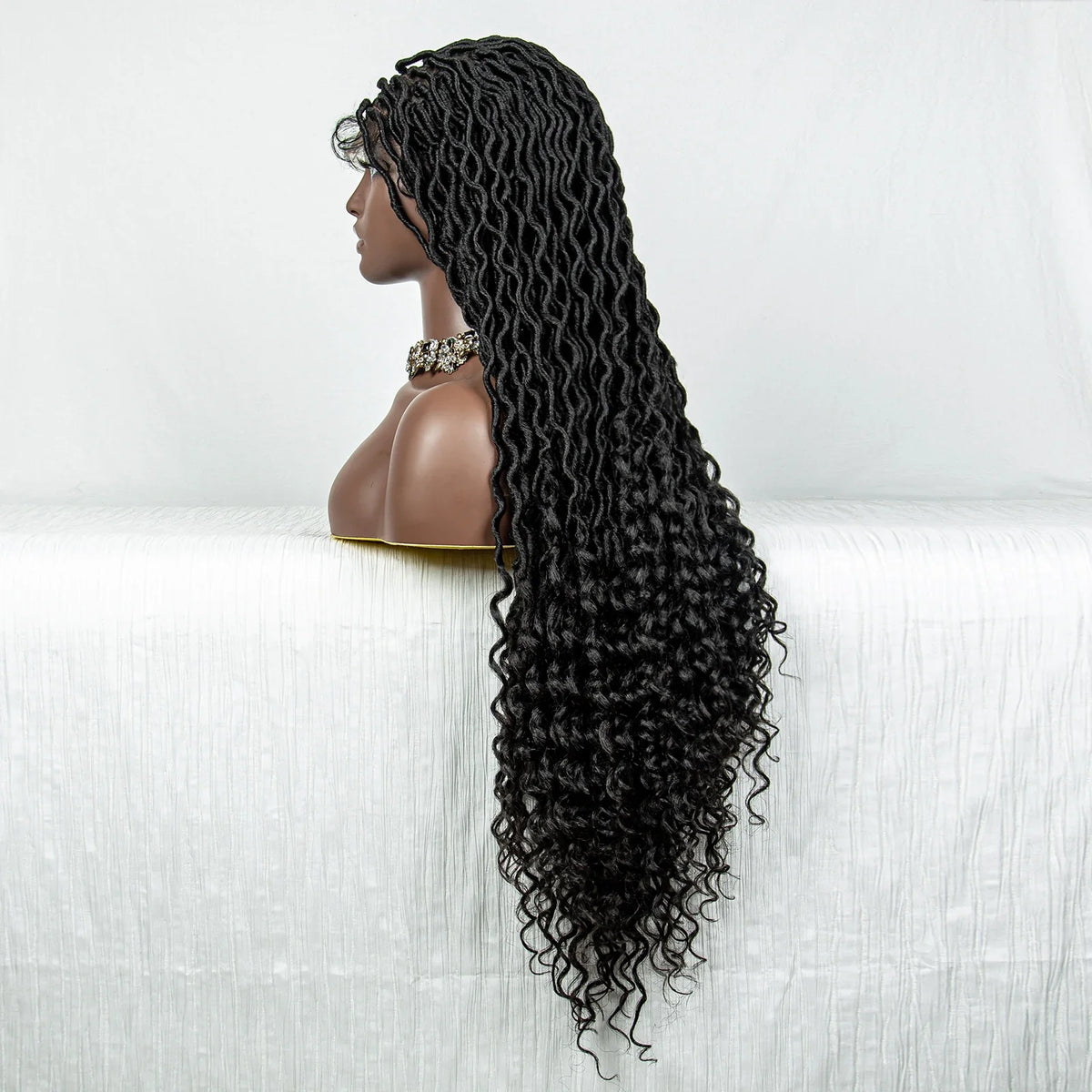Colorful Dreadlocks & Water Wave Braids Wig | Lace Front | Baby Hair