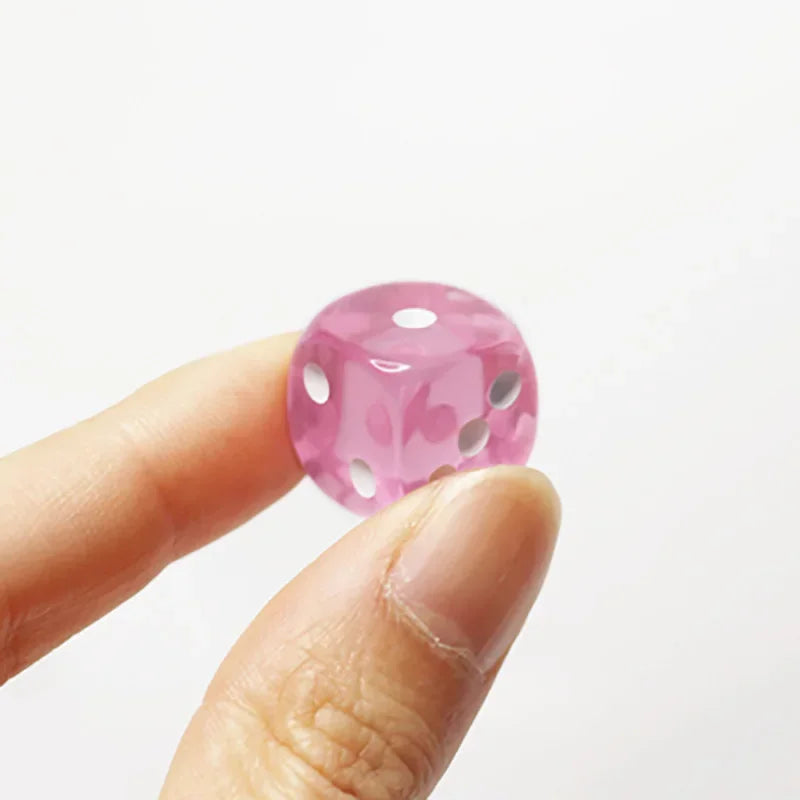 10PCS/Lot Filleted Corner Dice Colorful Transparent Acrylic 6 Sided Dice  Club/Party/Family Games