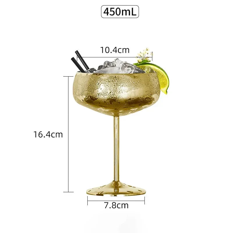 304 Stainless Steel Cocktail Glass  Red Wine Cup Flute Champagne Cup Metal Cup  Bar Martini Cup