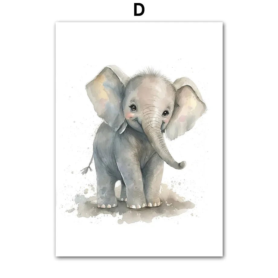 Elephant Lion Giraffe Tiger Zebra Nursery Wall Art Canvas Painting Aninmal Posters And Prints Wall Pictures Baby Kids Room Decor