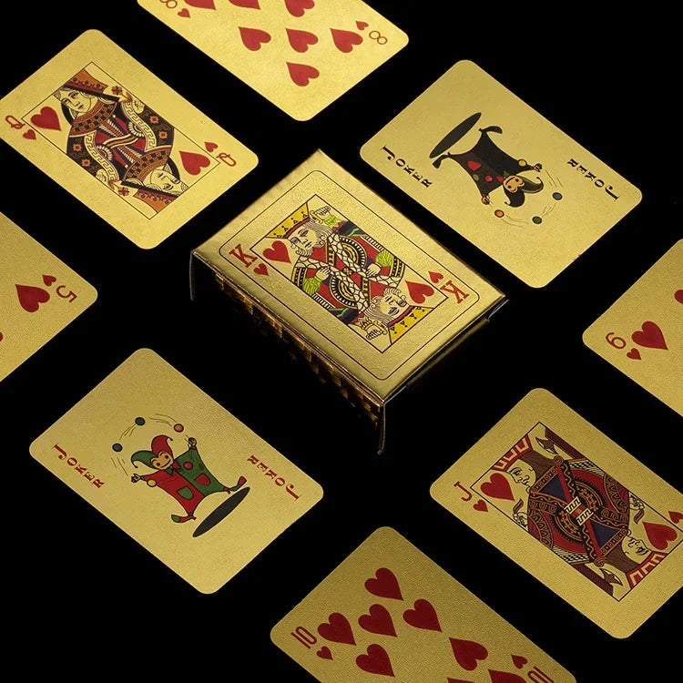 1 Piece  Mini Golden Playing Cards Waterproof Plastic Poker Cards Easy  Carry Travel Game