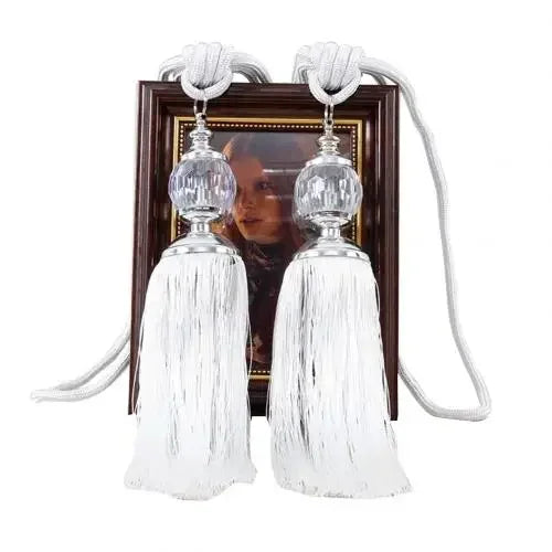1Pair Tassel Curtain Tieback Crystal Bead Hanging Ball Tie Room Accessories Holder Buckle Rope Bandage Holdback Window Shade