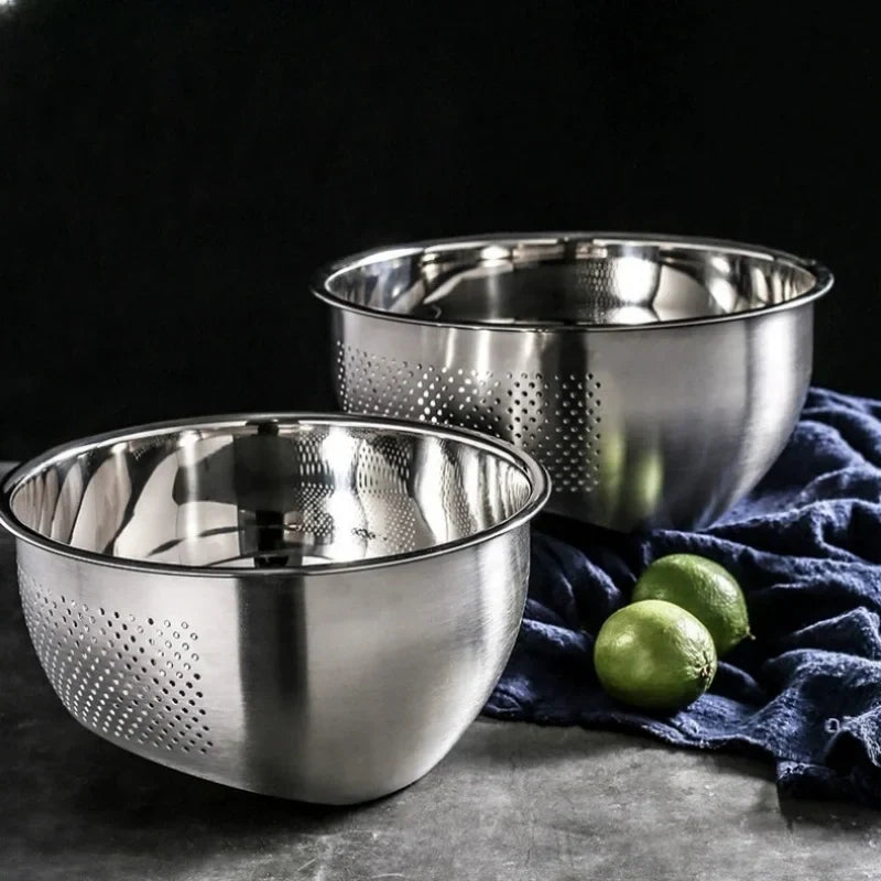 Kitchen Strainer, Stainless Steel Colander Rice Washer Vegetable Fruit Washing Bowls for Cleaning , Rice, and , Kitchen Tools