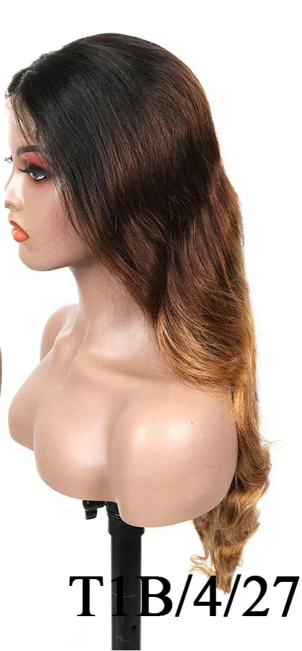 Ombre Body Wave Lace Front Wig | 180% Density Brazilian Remy Human Hair (13x4 & 4x4, Pre-Plucked)