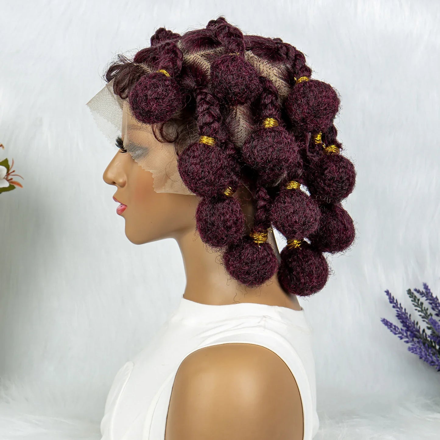 KIMA HD Full Lace Bantu Knot Braids Wig | Knotless Box Braids