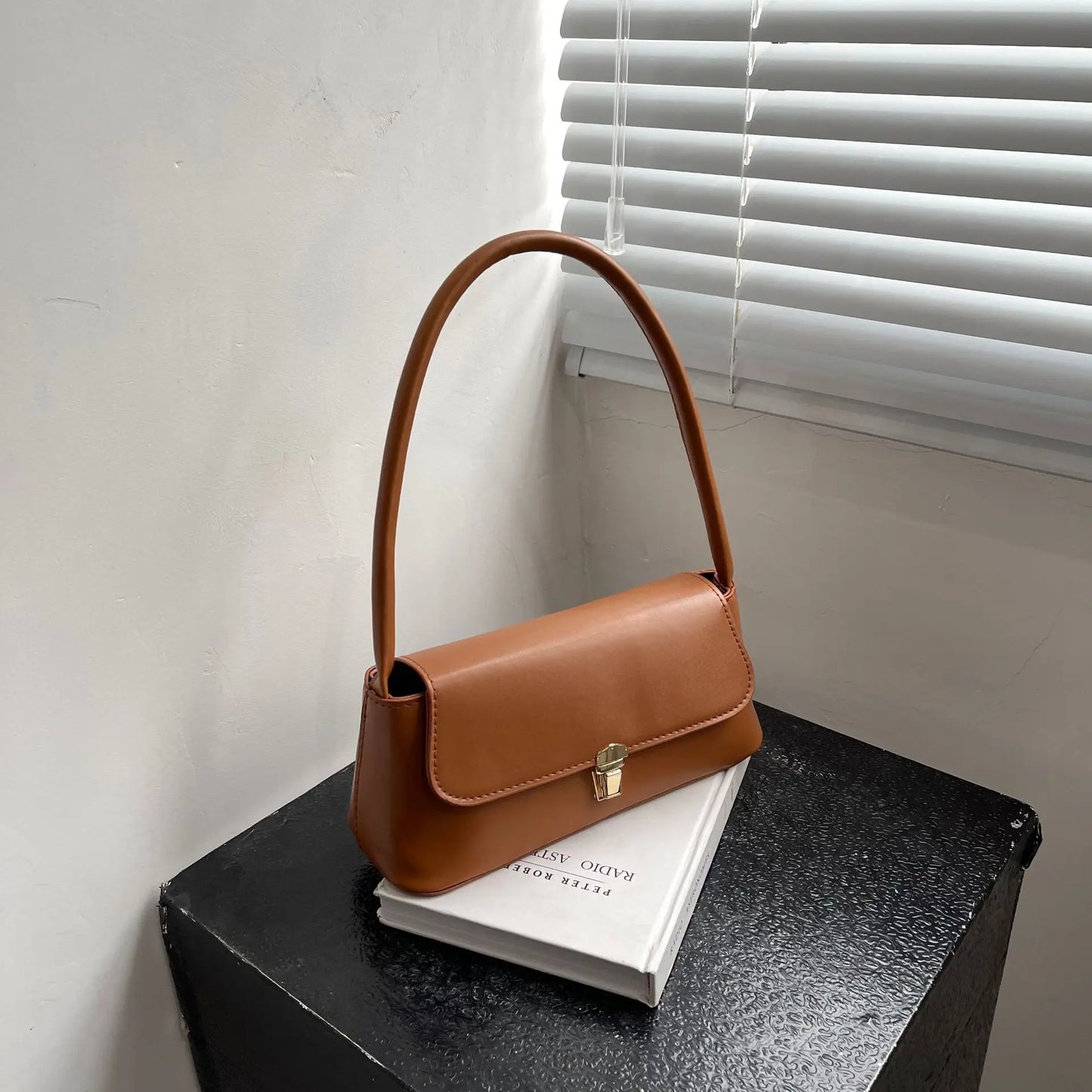 Women's Shoulder Bag Handbag | Retro Underarm Bag & Fashion Simple Solid Color New Hand Shoulder Bag
