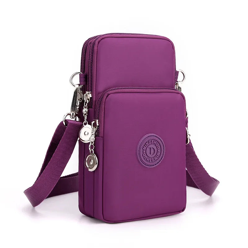 New Women's Mobile Phone Bag | Nylon Cell Phone Bag & Coin Purse Strap Shoulder Bag (Small Crossbody Wallet Travel Purse)