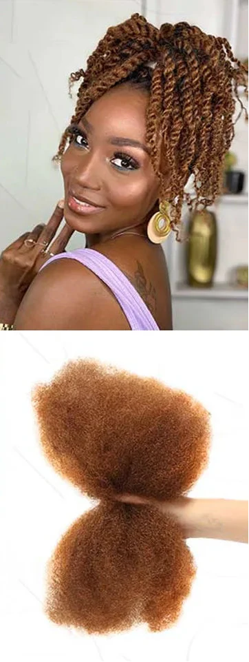 QVR Afro Kinky Bulk Human Hair for Braids & Locs | Virgin Remy Natural Color Extensions