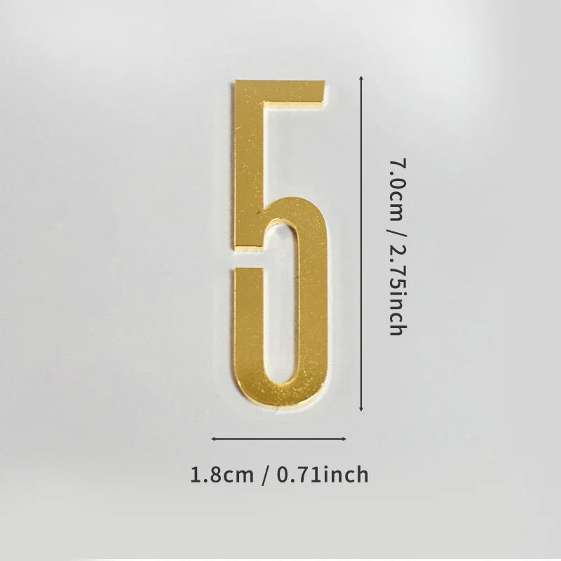Golden Door Number with Magnets 7cm Metal House Number Apartment Door Number for Outdoor Hotel Home Mailbox Label