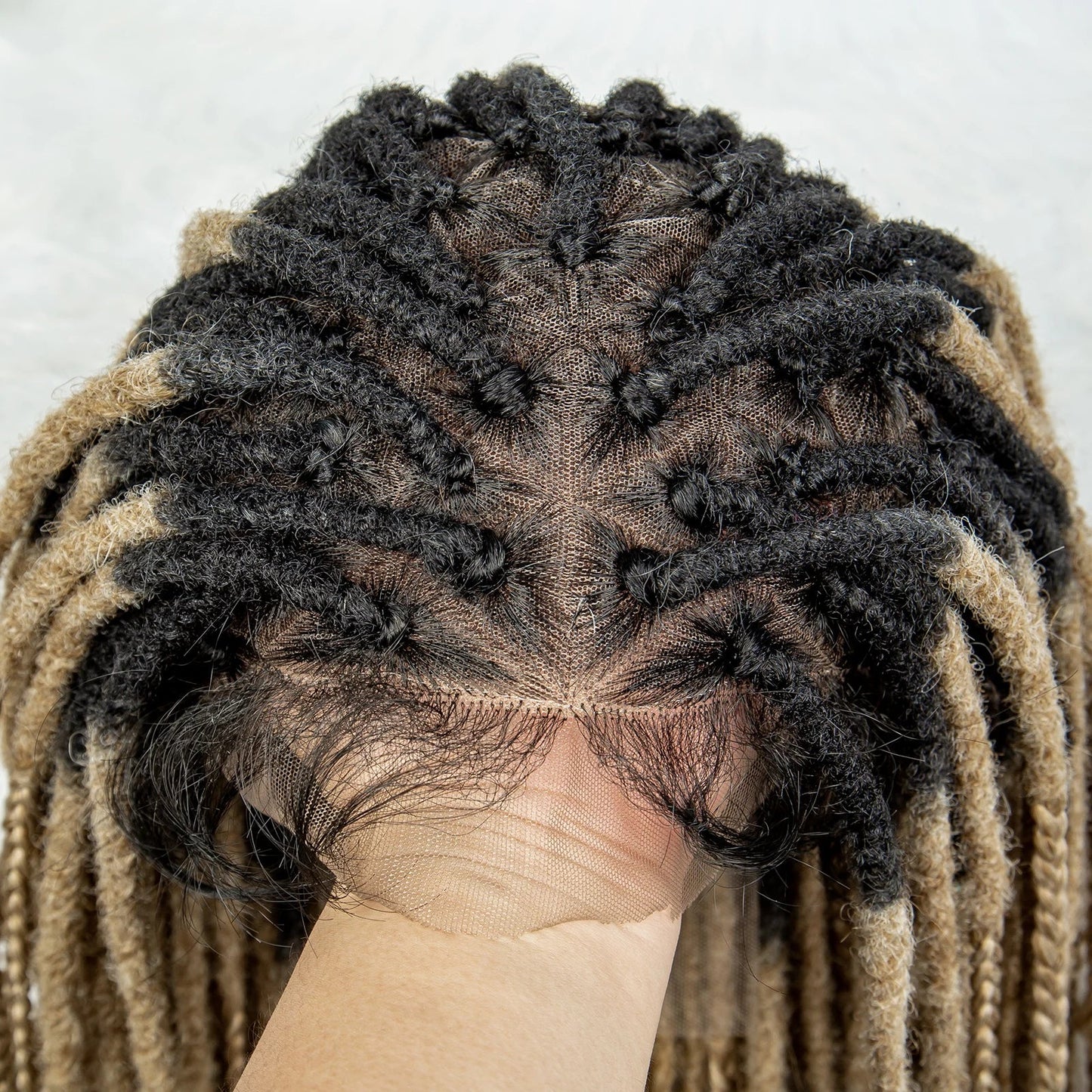 Curly End Dreadlocks Box Braids Wig | Full Lace Pre-Plucked