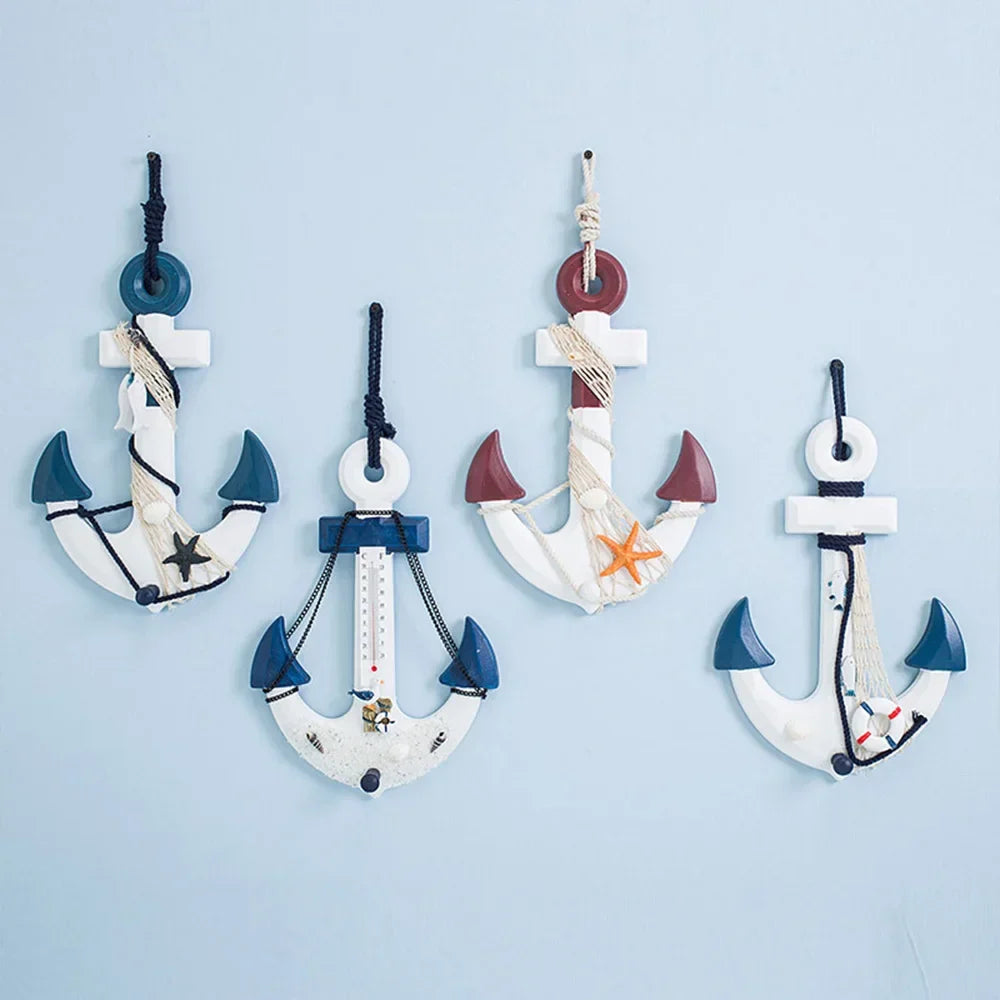 Handcraft Nautical Beach Ship Wheel Décor Coastal Boat Life Buoy Wall Hangings Ornaments Boat Anchor Decoration 2024 Gift