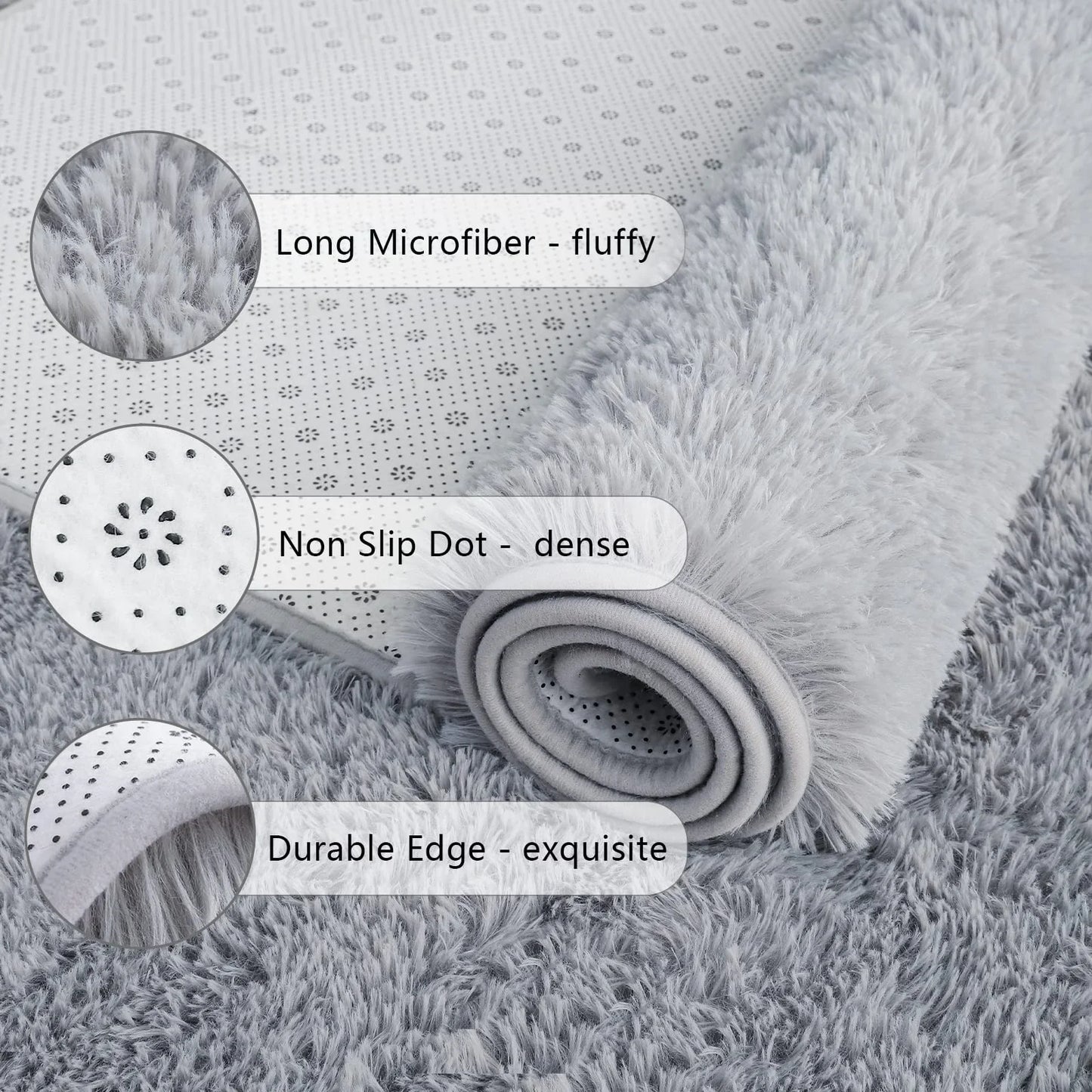 VIKAMA Soft Running Rug, Plush And Fluffy Bedroom And Living Room Carpet, Nursery And Children's Room Floor Mat For Home Decor