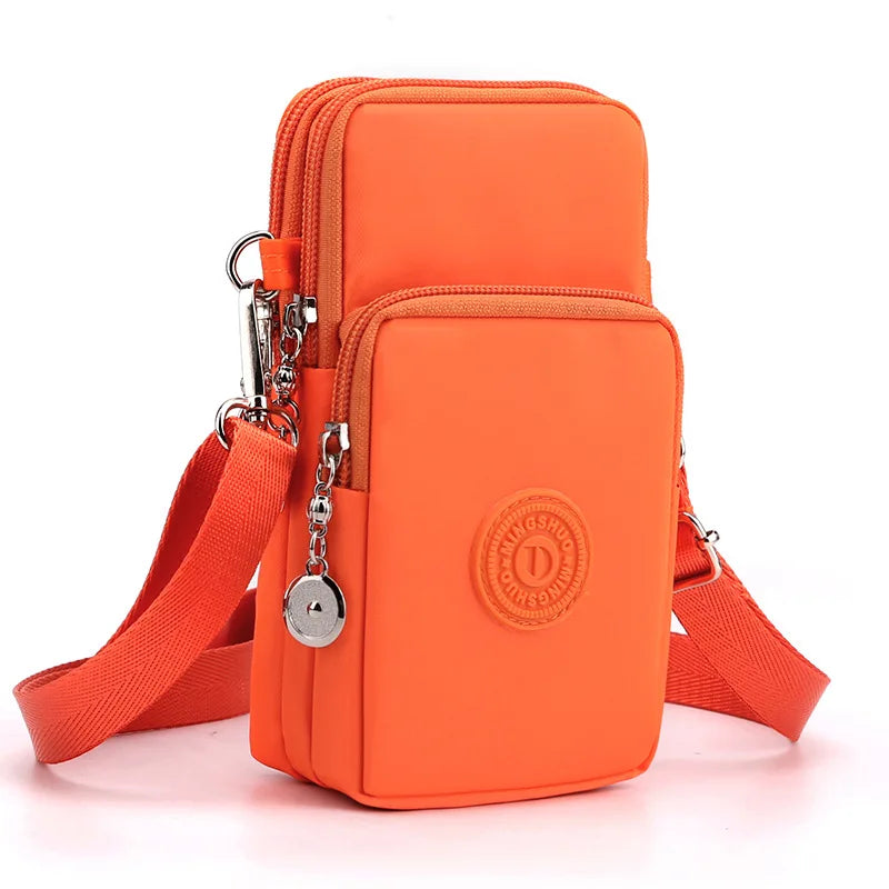New Women's Mobile Phone Bag | Nylon Cell Phone Bag & Coin Purse Strap Shoulder Bag (Small Crossbody Wallet Travel Purse)