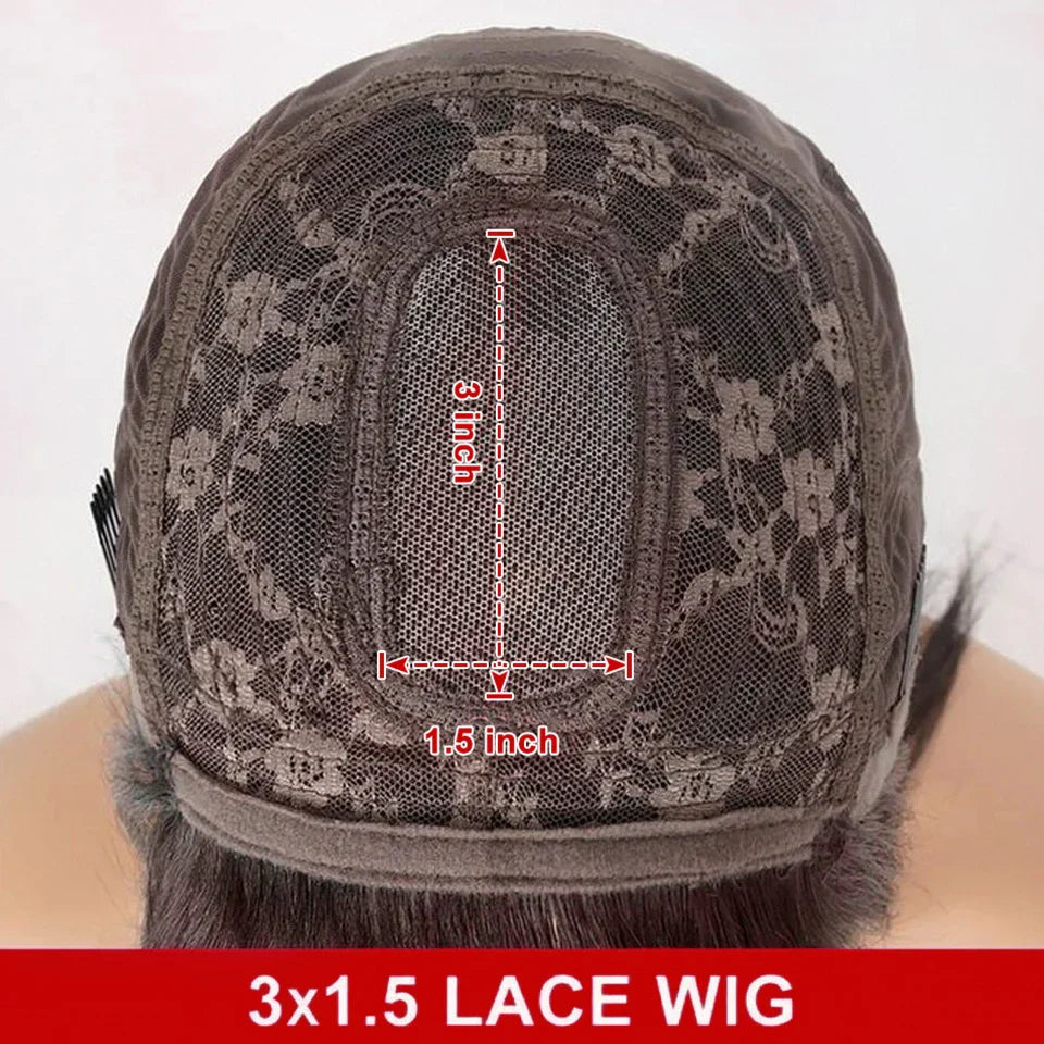 Peruvian Straight Bob Lace Wig with Bangs | Middle Part Glueless Human Hair | Realistic Scalp
