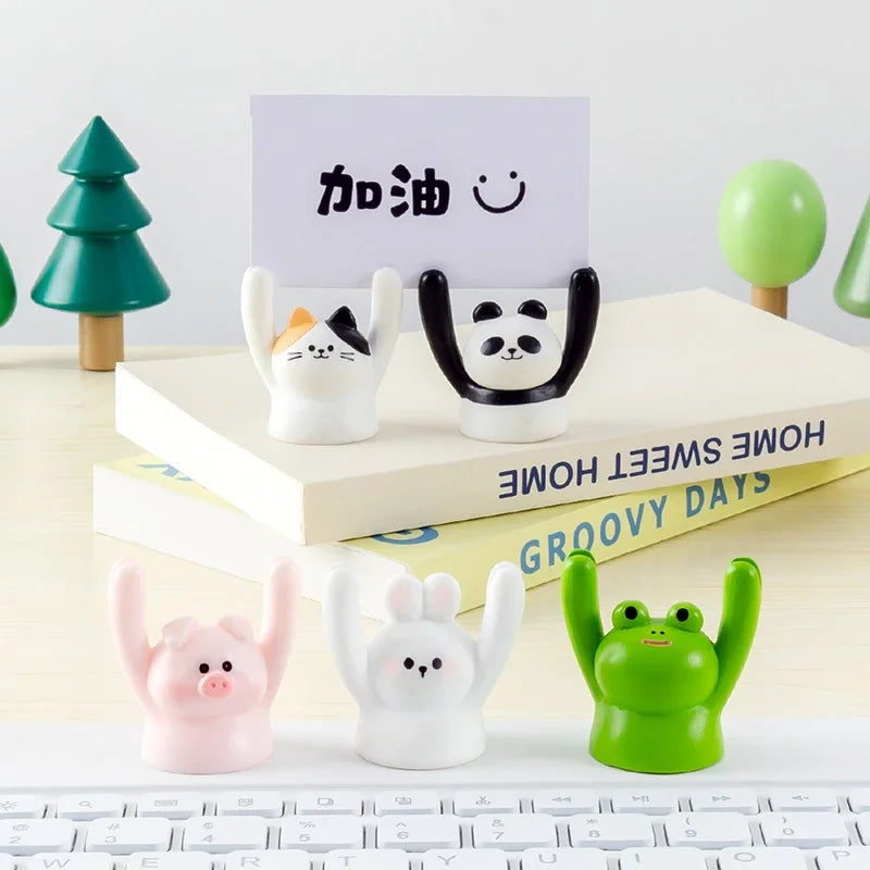 Cute Cartoon Animal Design Message Holder Clip Photo Stand Card Inspiring Desk Decoration Accessories Crafts Small Ornament