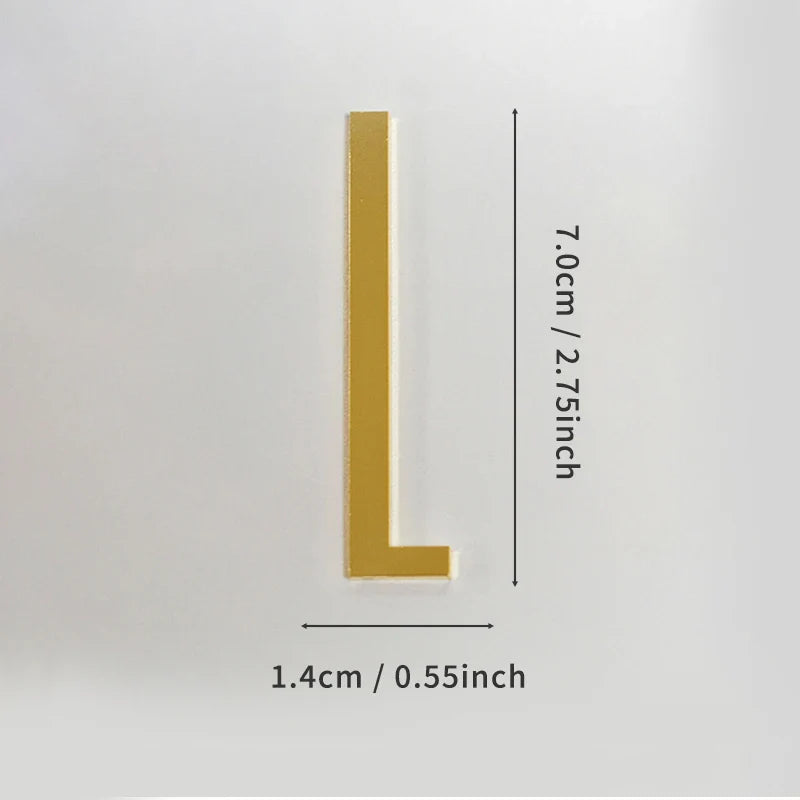 Golden Self Adhesive House Number Metal English Alphabet Letters for Apartment Room Door Plate Table Mailbox Number Stickers 7cm