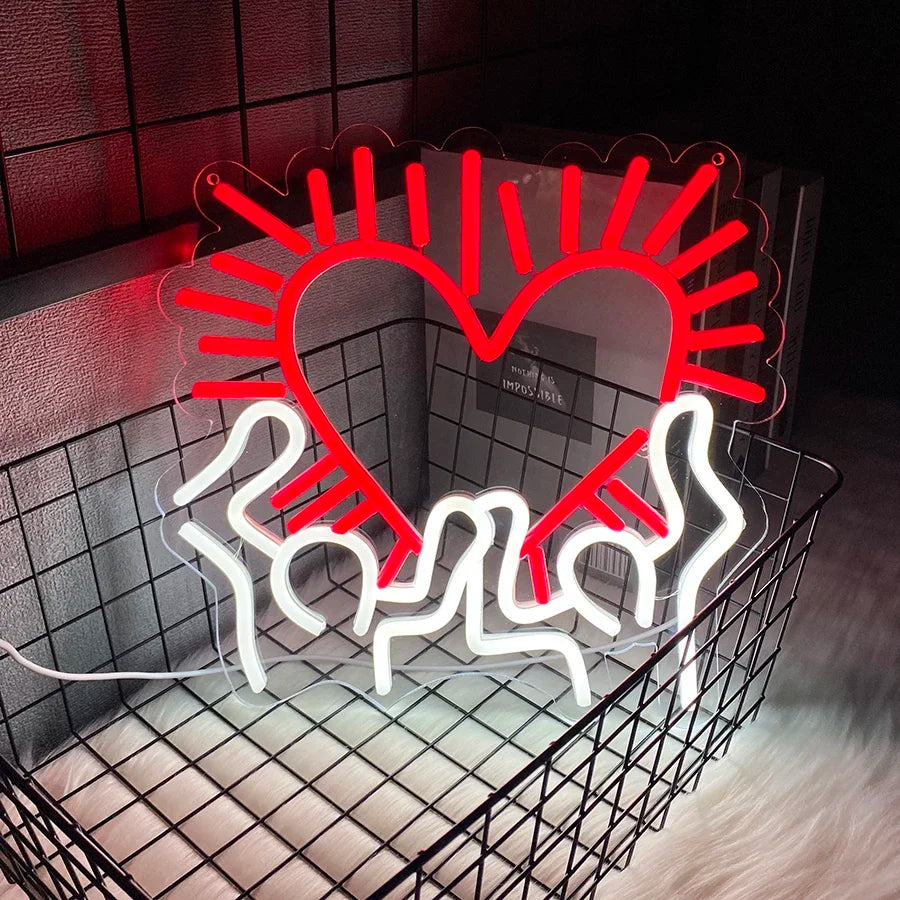 Heart LED Neon Light, Wall Hanging Room Decor, With OnOff Switch, Home Party Wall Decor LED Neon Signs For Unique Rooms