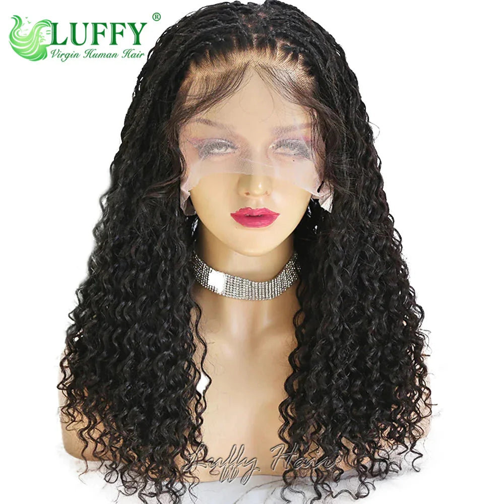HD Full Lace Knotless Boho Box Braids Wig | Curly Ends | 300% Density | Human Hair | Pre-Plucked