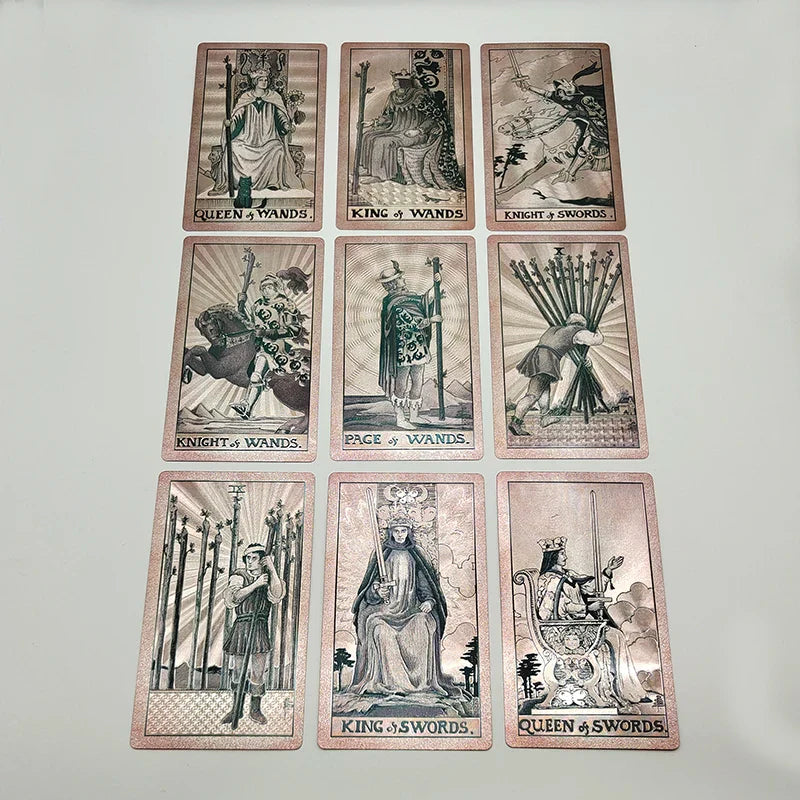 Fantastic 80 Pieces Silver foil Tarot Cards Waterproof PVC Quality With Flip Box As A Luxury Gift