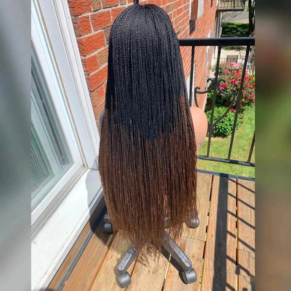 Ombre Blonde Knotless Box Braided Wig | Full Lace Braids Wig | Senegalese Twist, Passion Twist, Faux Locs Styles Available | Kanekalon Hair