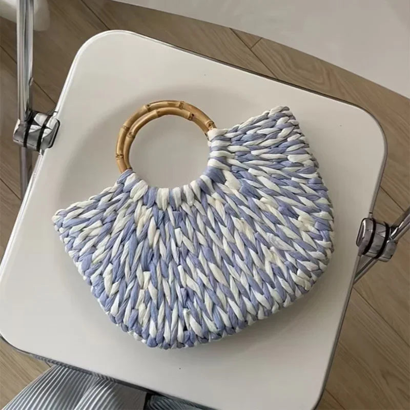 Fashion High-End Shell Bag | Niche Design Pearl Inlay Half-Moon Bag & Handmade Shell Beaded Handbag (New Versatile Crossbody)