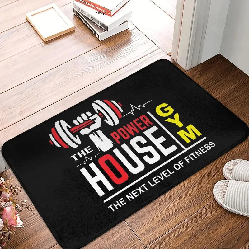 Bodybuilding Fitness Powerhouse Gym Front Door Mat Anti-Slip Carpet Outdoor mat Absorbent Doormat Garden Garage Entrance Rug