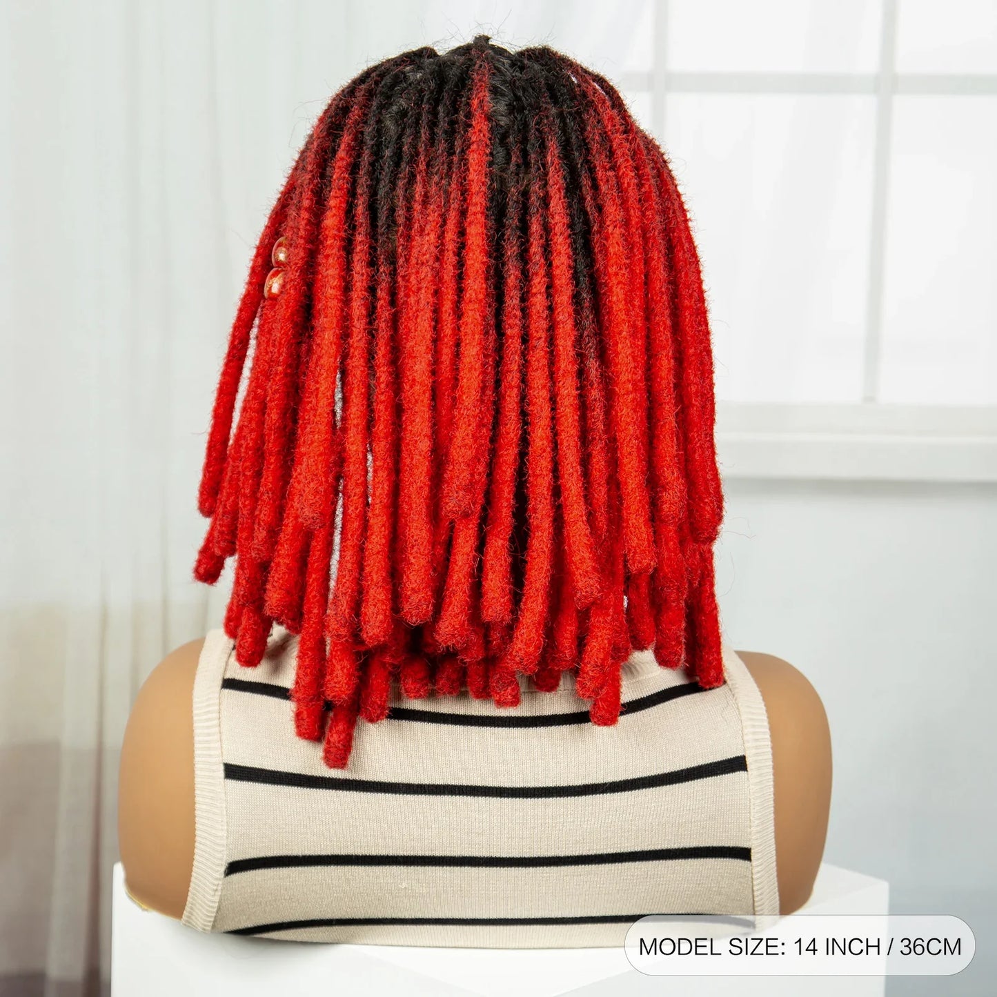 Red Faux Locs & Knotless Braids Wig | Full Lace | Baby Hair | Dreadlock Style