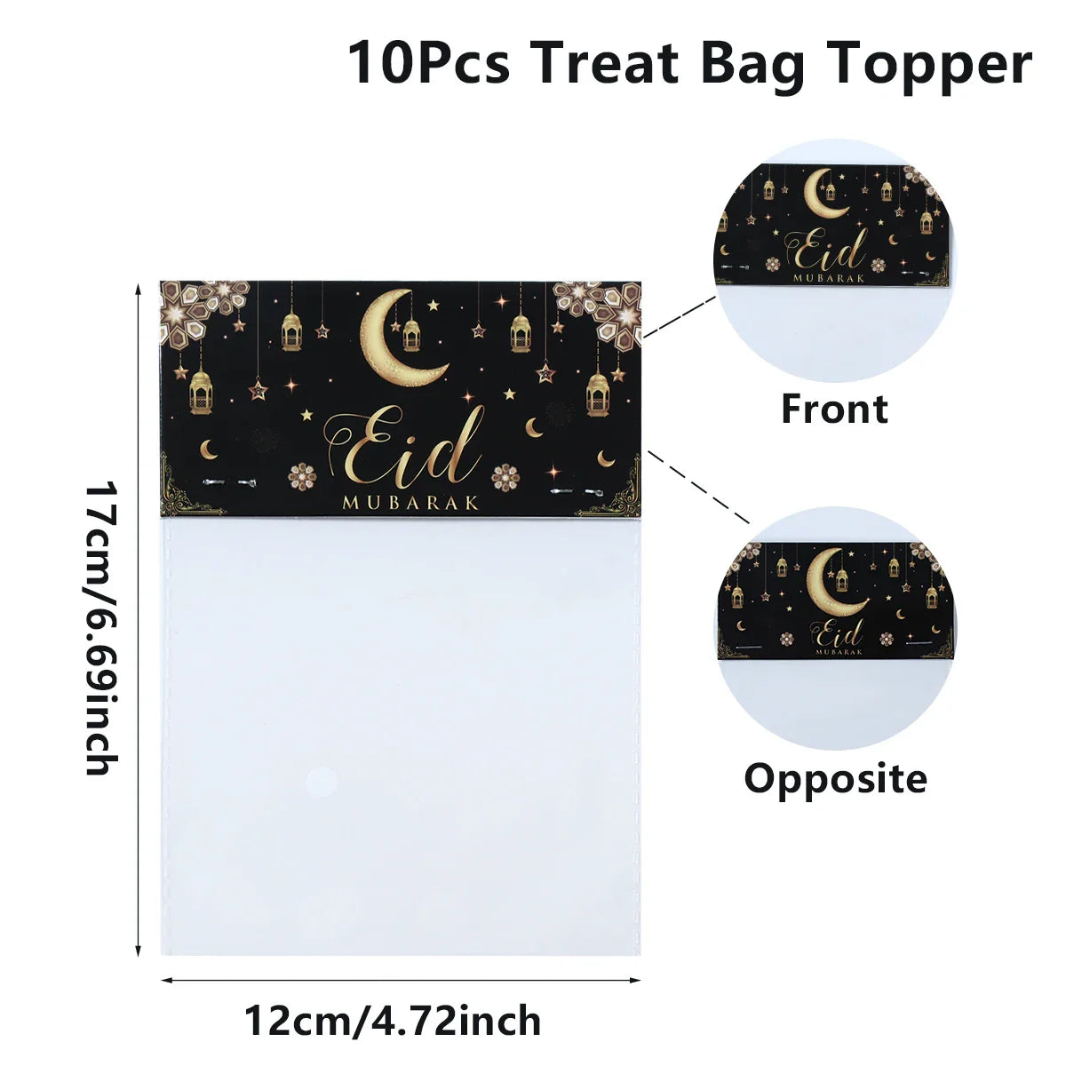 Eid Mubarak Treat Bag Topper Candy Bag Ramadan Decorations For Home 2025 Islamic Muslim Party Decor Ramadan Kareem EID Al Adha