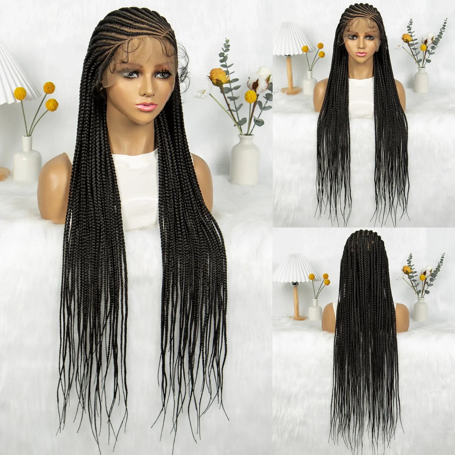 Cornrow Braids Wig | Transparent Full Lace Front | Bohemian Goddess Twists