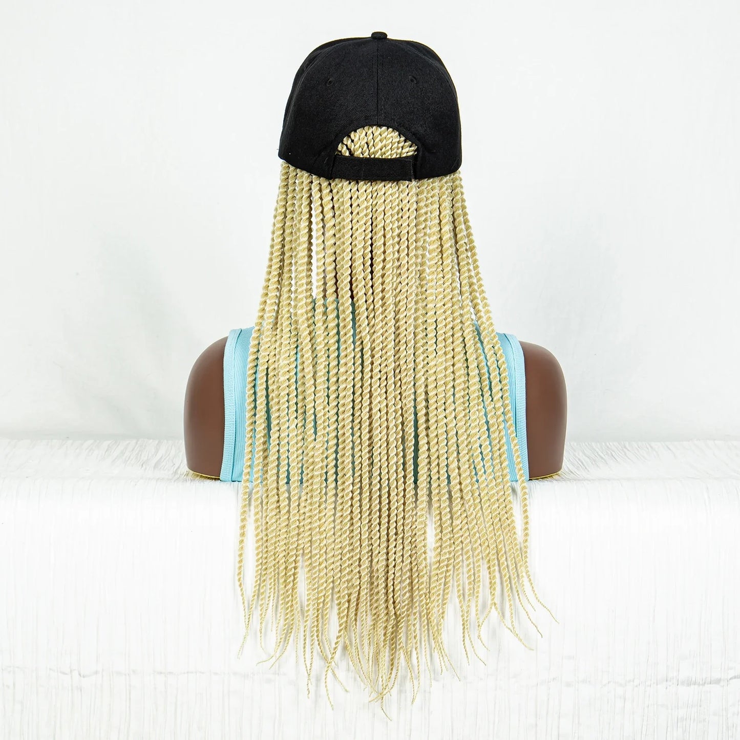 Braided Hat Wig with Twist Crochet Hair | Knotless Box Braids | Baseball Cap