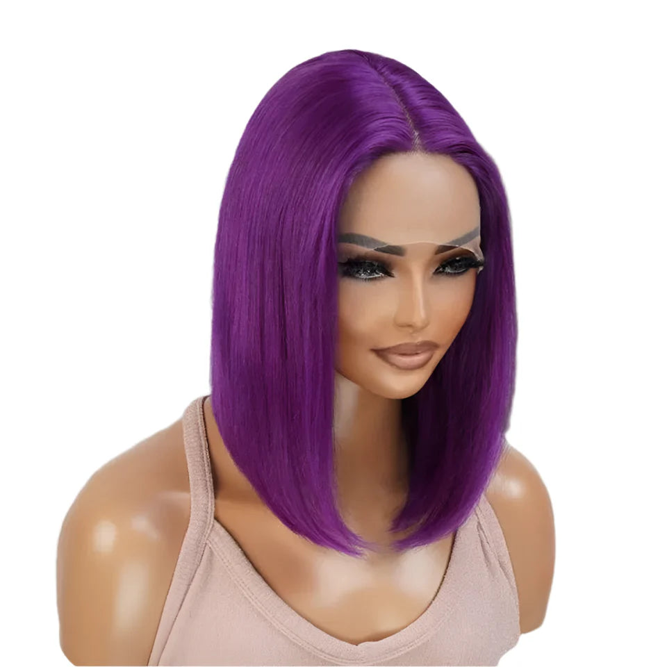 Rebecca Purple Bob Wig | 13x5x1 Transparent Lace Front Human Hair