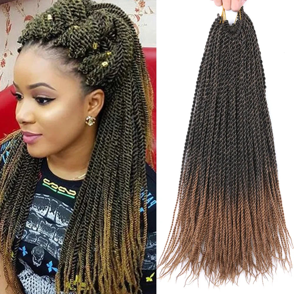 Full Star Senegalese Twist Crochet Braids | 30 Strands/Pack | Ombre Colors