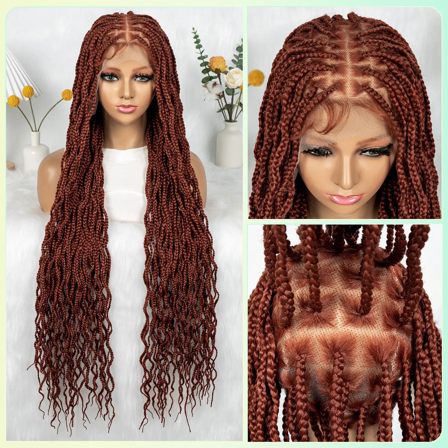 Crochet Box Braids Full Lace Wig with Pre-Plucked Hairline