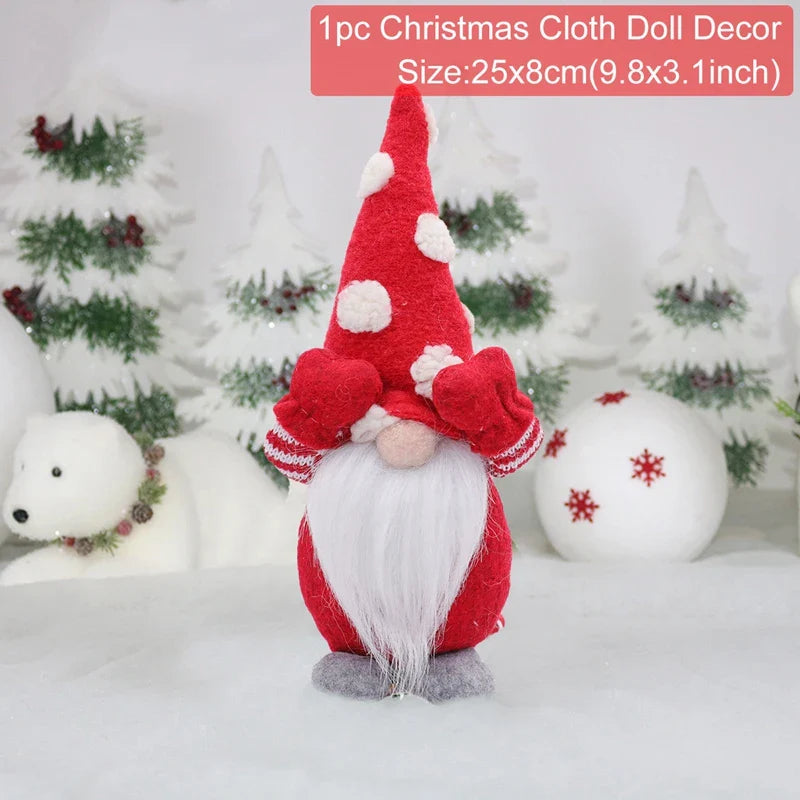 Santa Claus Doll Chirstmas Decorations Home 2025 Decor Table Elk Doll Christmas Ornaments Xmas Navidad Gifts Happy New Year 2026