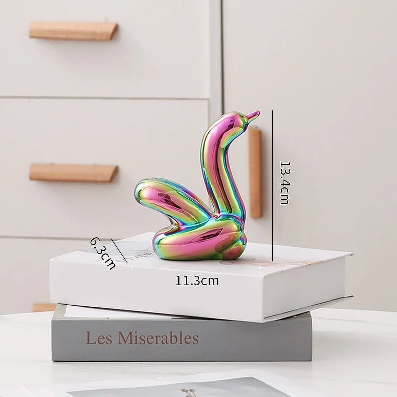 Nordic Ceramic Swan Sculpture Animal Decorative Figurine Home Decor Room Accessory Swans Decorative Item