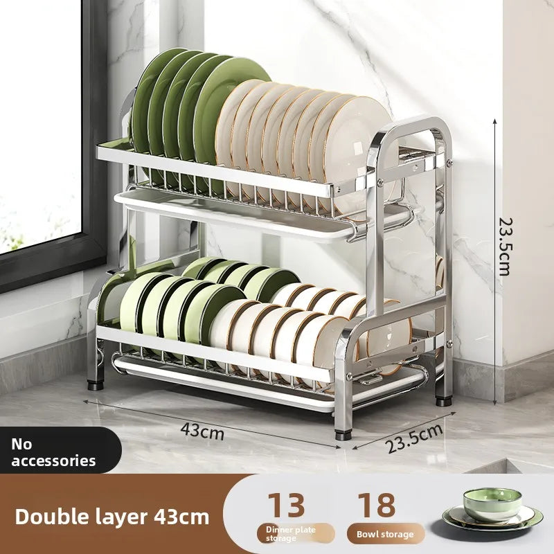 stainless steel Dish Dryer Rack,Compact Kitchen Dish Rack,Screeper Set,Large Rust Proof Dish Screeper With Utensils Holder