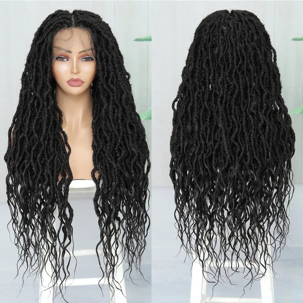 IPARTY 32" Knotless Faux Locs Wig | Full Lace Goddess Braids