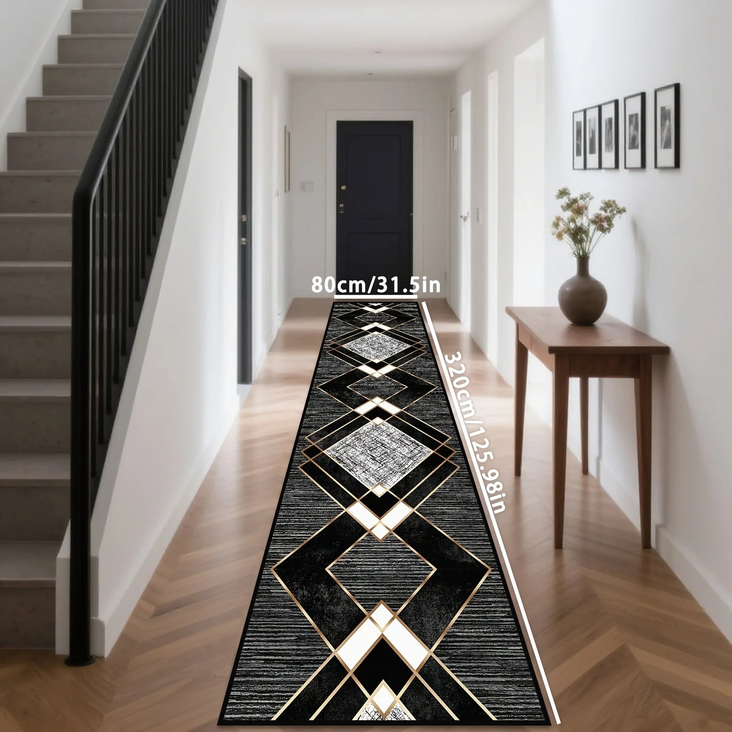 VIKAMA Black Skull Carpet Halloween Decoration Gothic Style  Large Area Rugs Balcony Hallway Rug Kitchen Floor Rug Doormat