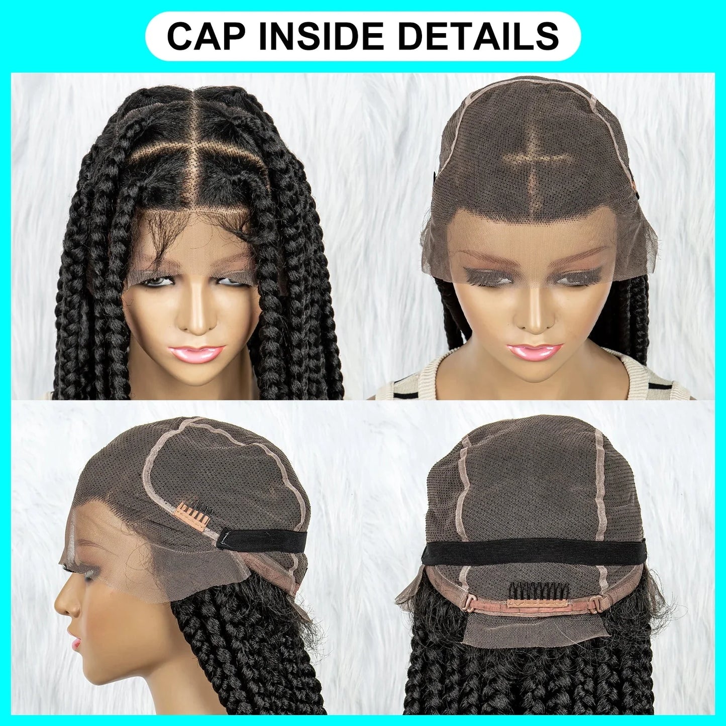 HD Lace Knotless Square Box Braids Wig | Full Lace | Baby Hair | Black Women