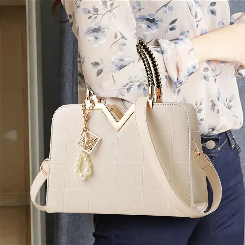 Women's Handbag Patchwork Shoulder Messenger | Office Work PU Leather Female Bag & Ladies Luxury Fashion Elegant Tote