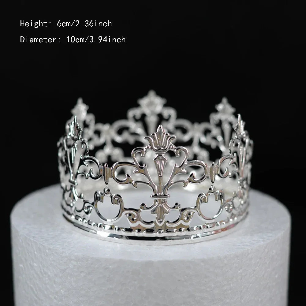 Rhinestone Crown Baking Cake Topper Headwear Decoration Children's Hair Accessories Princess Wedding Birthday Party Supplies New